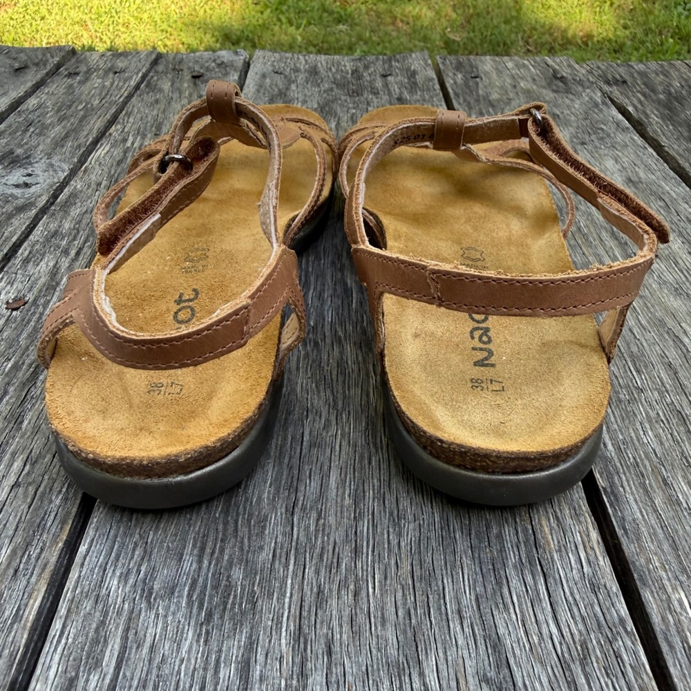 Naot Women Leather Dorith Strappy Sandals Tan Brown Comfort Shoes 38 L7 - Picture 4 of 9